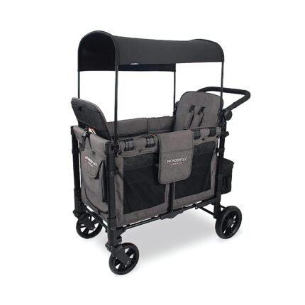 WONDERFOLD W2 Elite Double Stroller Wagon Gray